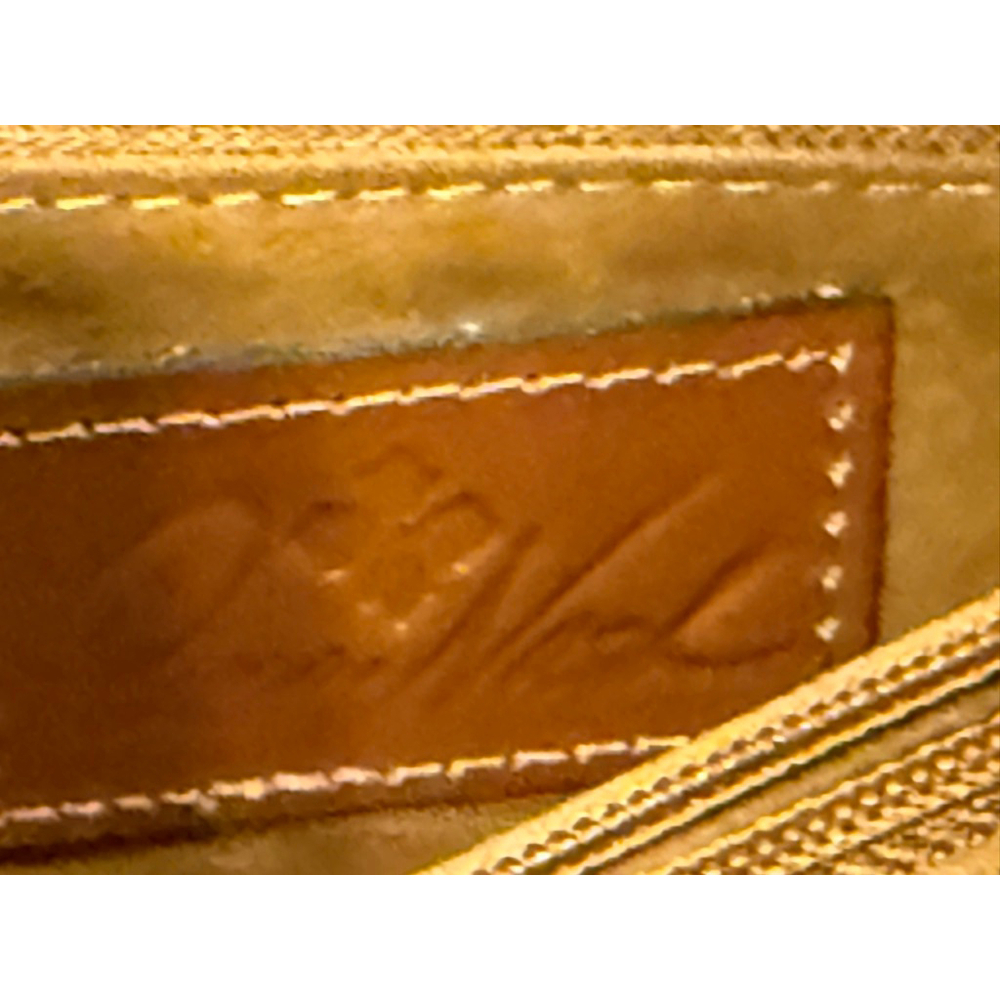 Patricia Nash Larone North South Crossbody Bag Cognac Brown Leather Gold Bar​ - Picture 10 of 11